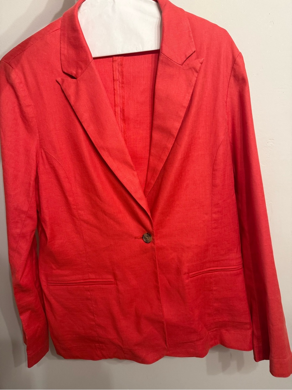 EVEREVE Coral Linen Blend Blazer & Shorts Matching Set Women's Medium 2 Piece